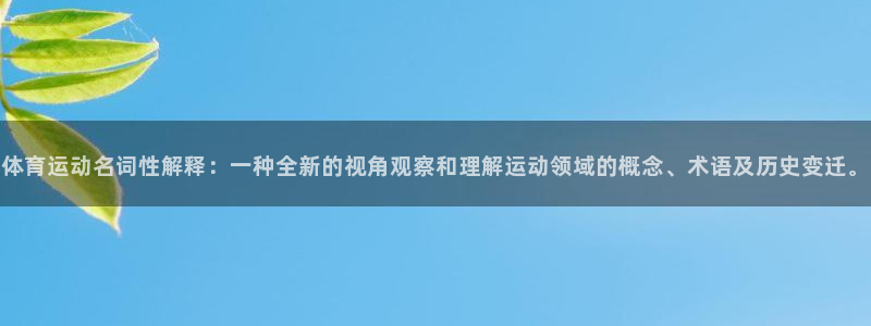 皇冠277体育：体育运动名词性解释：一种全新的视角观察和理解运动领域的概念、术语及历史变迁。